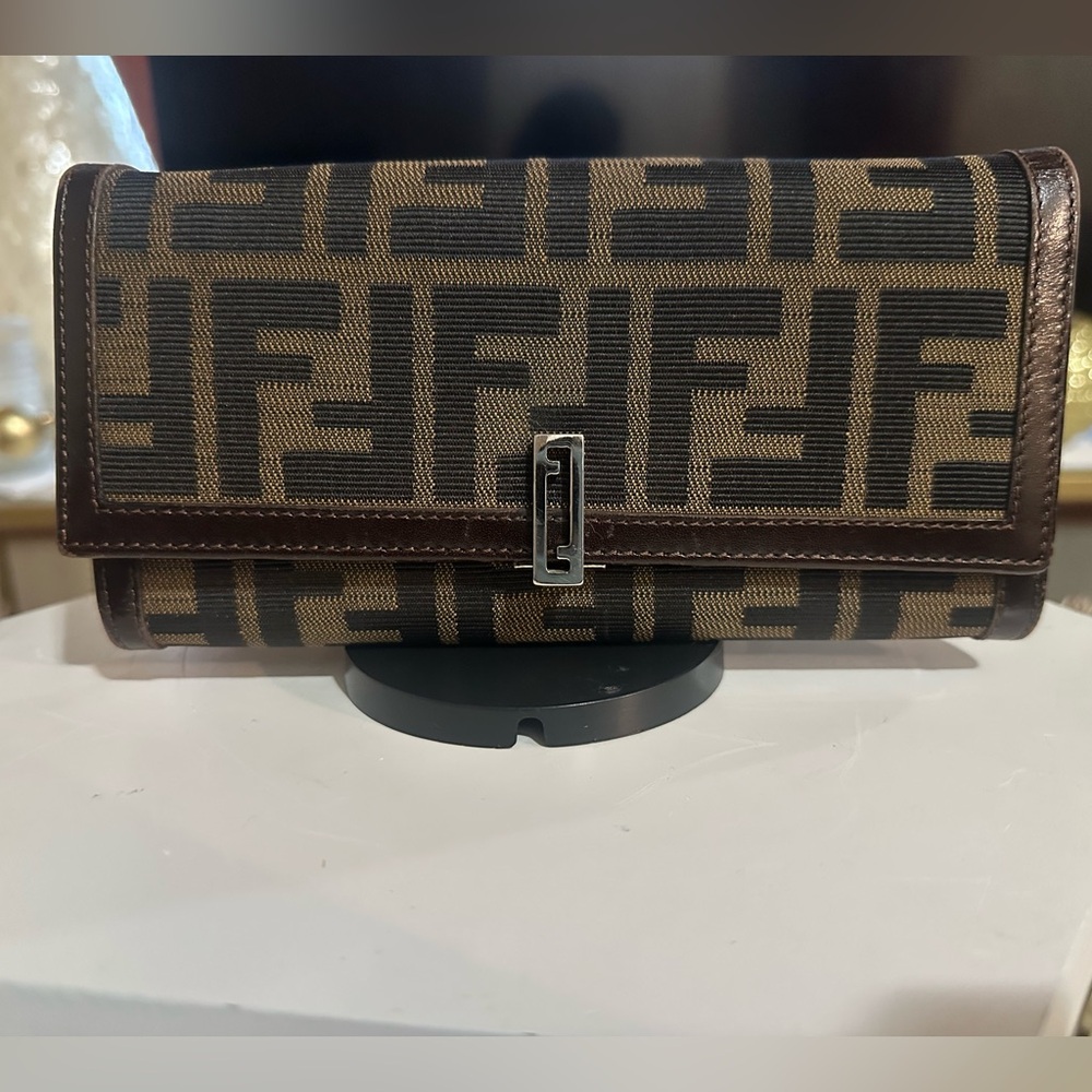 Vintage Fendi Brown Zucca long Wallet